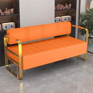 Salon de coiffure, Salon de beauté, Chaise d'attente, Magasin de vêtements de beauté, Zone de repos, Canapé en acier inoxydable plaqué or, Chaise d'attente - Product Image 6