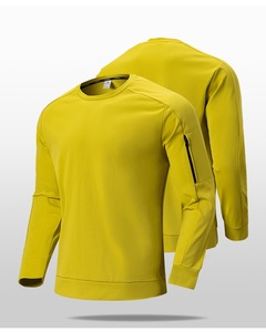 Camiseta Deportiva Personalizable para Hombre, para Fitness, Running, Entrenamiento, Primavera, Otoño, Invierno, Manga Larga, Cuello Redondo con Cierre - Product Image 5