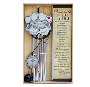 <strong>Pet</strong> Memorial Wind Chime Metal Casted Pawprint Wind Chime a Beautiful <strong>Remembrance</strong> <strong>Gift</strong> <strong>for</strong> a Grieving <strong>Pet</strong> Owner - Product Image 1