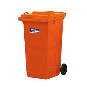 Contenedor de Basura de Plástico HDPE de 360L, Color Naranja, Tipo Inducción, Ecológico, de Alta Calidad, de Lujo, Fabricado en Turquía - Product Image 1