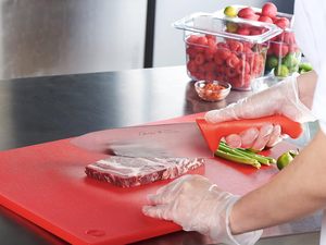 Liyunda Clasificación de usos 40*60CM <span class=keywords><strong>Tabla</strong></span> de <span class=keywords><strong>cortar</strong></span> de plástico con código de color rojo con superficie antideslizante Apto para lavavajillas para <span class=keywords><strong>Cocina</strong></span> - Product Image 5
