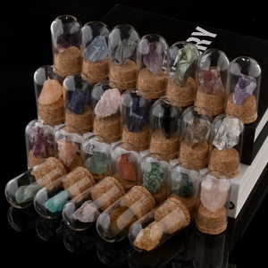 Pierres précieuses naturelles <span class=keywords><strong>de</strong></span> guérison, 20g, décorations artisanales en cristal minéral, cadeau, gravier avec couvercle en verre - Product Image 2