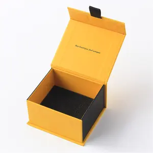 Scatole magnetiche con stampa di cartone personalizzato con marchio Logo set nero gioielli gioielli per ciglia piccolo imballaggio scatola di gioielli in carta personalizzata