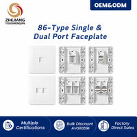 Plaque murale réseau simple ou double port avec cache anti-poussière pour module Keystone RJ45 RJ11