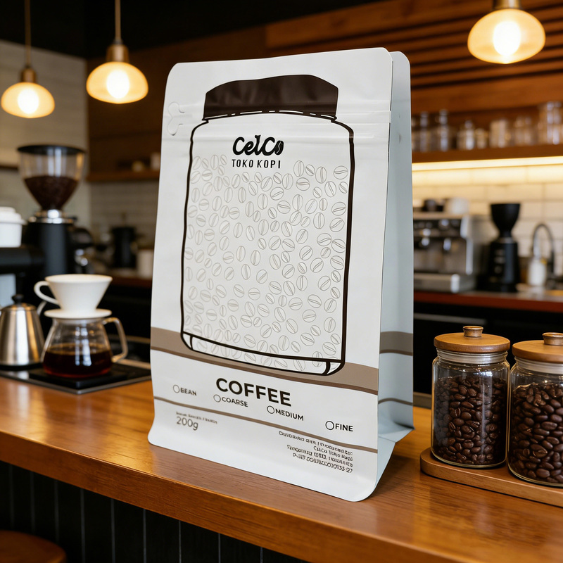 Custom Logo Printed 350g Kraft Coffee