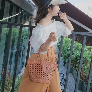 EMG6240, bolso <span class=keywords><strong>de</strong></span> playa con mango <span class=keywords><strong>de</strong></span> <span class=keywords><strong>madera</strong></span> para mujer, monedero <span class=keywords><strong>de</strong></span> paja, cesta tejida, bolsos <span class=keywords><strong>de</strong></span> cuero genuino, bolso <span class=keywords><strong>de</strong></span> hombro para mujer al <span class=keywords><strong>por</strong></span> <span class=keywords><strong>mayor</strong></span> - Product Image 2