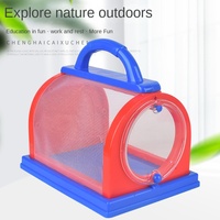 Boîte d'observation des insectes en plastique, jouet pour enfants, cage à insectes portable avec loupe pour les enfants, utilisation en plein air parent-enfant