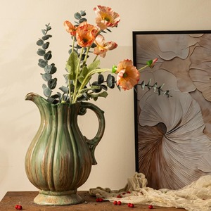 Vase en céramique de style <span class=keywords><strong>peinture</strong></span> à l'huile en forme de citrouille, décoration moderne pour la maison et l'hôtel, cadeau pour une nouvelle maison - Product Image 1