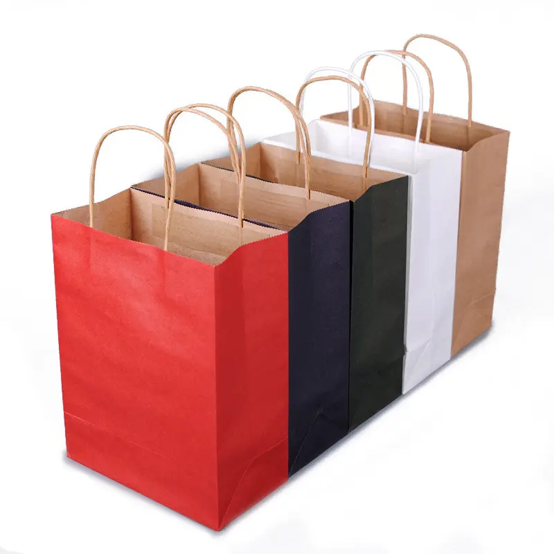 Bolsa De Papel Kraft marrón de 120GSM con tu propio logotipo Sac En Papier Saco De Papel Bolsa De Papel Sac De Courses 30cm 21cm 27cm 31cm