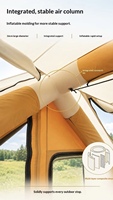 Tente gonflable 4 saisons avec cheminée, en polyester et coton 210G, pour le camping hivernal et le glamping par temps froid