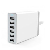 Cargador de Teléfono Móvil de 5V 10A 50W, Estación de Carga USB de 6 Puertos, Cargador USB de Escritorio, Adaptador de Corriente de Carga Rápida