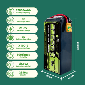 סוללת רחפן FPV  חצי מוצקה בצפיפות גבוהה 320wh/kg 350wh/kg  16000mah 22000mah 30000mah 32000mah  נמכרת בסין - Product Image 1