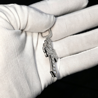 Pendentif Hip Hop Croix Gothique en Argent Sterling 925 avec Moissanite VVS GRA intégrale, style Icy Baguette, Bijoux Fins