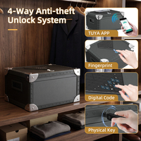 Caja fuerte inteligente para joyas con aplicación Tuya, Bluetooth, huella dactilar biométrica, contraseña, llave mecánica, caja de seguridad para dormitorio y armario