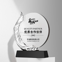 Trophée de sport personnalisé Trophée rond de musculation Médailles et trophées en acrylique Souvenir Fabrication de cristaux personnalisés Récompenses en verre
