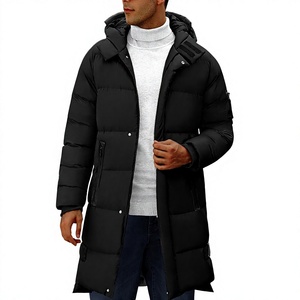 Wholesale Custom Winter <b>Long</b> Puffer <b>Jacket</b> with Zipper Closure Stand Collar Waterproof Seamless Custom Print Logo - Product Image 3