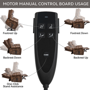 Brown Faux Leather Soft Heat Massage Dual Motor Infinite Position 350 LBS <b>Large</b> Power Lift Recliners Hidden <b>Cup</b> Holders - Product Image 4