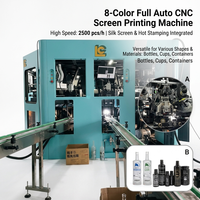 Nueva Impresora de Pantalla Automática de 4 Colores y Alta Velocidad con 20 Estaciones, Impresión Multilateral de Botellas Cilíndricas, Planas y Ovaladas con Servomotor y CCD