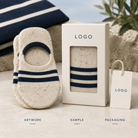 Marineblaue Creme-Bambus-Socken mit Fasertextur, Natürlicher Sitz, Transparenz, Pflegeanleitung, Verstärkte Stresszonen, Chargenkontrolle