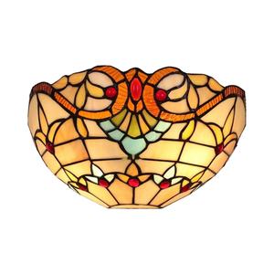 Lámpara de Pared LED de 1 Luz Estilo Tiffany con Pantalla de Vidrio Tintado Vintage, Luz Nocturna Moderna para Cabecera, Dormitorio, Pasillo, Colgante Central - Product Image 1