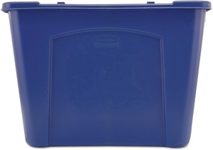 Contenedor/Caja de <span class=keywords><strong>Reciclaje</strong></span> Comercial, Apilable, de Tapa Abierta, 14 Galones, Resistente, Azul, <span class=keywords><strong>para</strong></span> Interiores/Exteriores/Garajes/Hogares/Comercios - Product Image 3