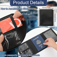 Dompet Pilot, dompet paspor hitam, penutup paspor, pemegang dokumen Pilot, kulit PU, pengatur paspor perjalanan