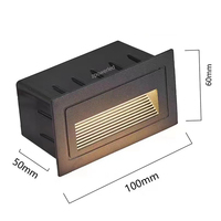 Lampes LED encastrées pour escaliers, forme rectangulaire, boîtier en aluminium, blanc neutre, 3W