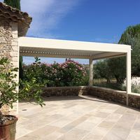 Pergola Bioclimatique Motorisée/Manuelle avec Système Solaire, Accessoire d'Écran, Structure en Aluminium pour Jardin/Extérieur/Abri de Voiture, Résistante au Vent