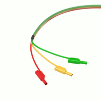Câbles de test à trois conducteurs empilables avec fiche banane en cuivre de sécurité, gaine ABS non blindée et isolation en PVC, 100 cm
