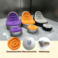 Canapé gonflable professionnel en tissu floqué, capacité de charge 200 kg, avec ottoman, pour les voyages en plein air et la plage