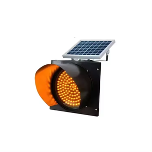 Meilleur prix 300mm ambre clignotant solaire LED voyant d'avertissement de trafic - Product Image 5