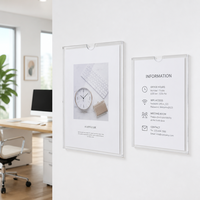 Support mural en acrylique transparent format A4 pour enseignes, idéal pour la maison, le bureau, les magasins et les restaurants – Fabrication sur mesure