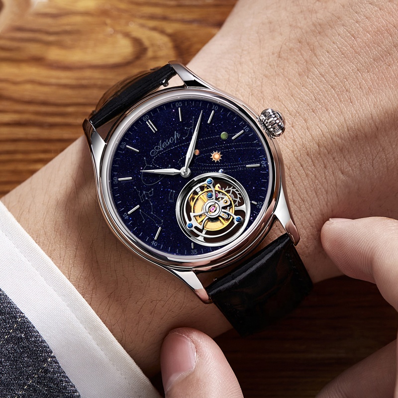 Private Label Luxury Flying Tourbillon Skeleton Watch