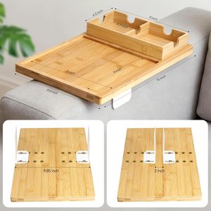 <span class=keywords><strong>Plateau</strong></span> de canapé 2-en-1 en bambou avec pieds métalliques et porte-gobelet amovible, <span class=keywords><strong>plateau</strong></span> de canapé réglable <span class=keywords><strong>pour</strong></span> salon - Product Image 2