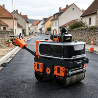 Compacteur routier à pneus en caoutchouc de 2 à 5 tonnes, à moteur diesel ou essence, pour la construction de surfaces en asphalte