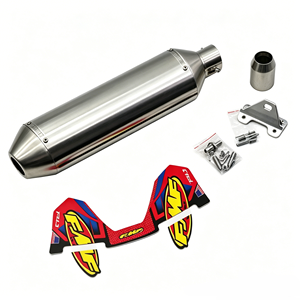 Tubo de Escape para Motocicleta de 470 mm de Longitud y 51 mm de Diámetro de Entrada, Silenciadores FMF 4T con Soporte, Universales para Motocicletas, Motocross, Scooters, Escape <span class=keywords><strong>Moto</strong></span> - Product Image 1
