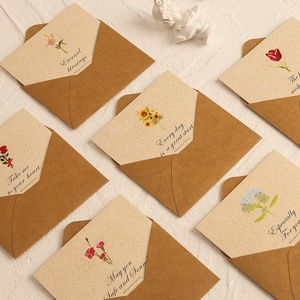 Yuyang Custom <b>Gift</b> Paper <b>Envelope</b> Thank You Card <b>Envelope</b> Packaging Personalize Wedding <b>Envelope</b> Flower Language Greeting Card - Product Image 1