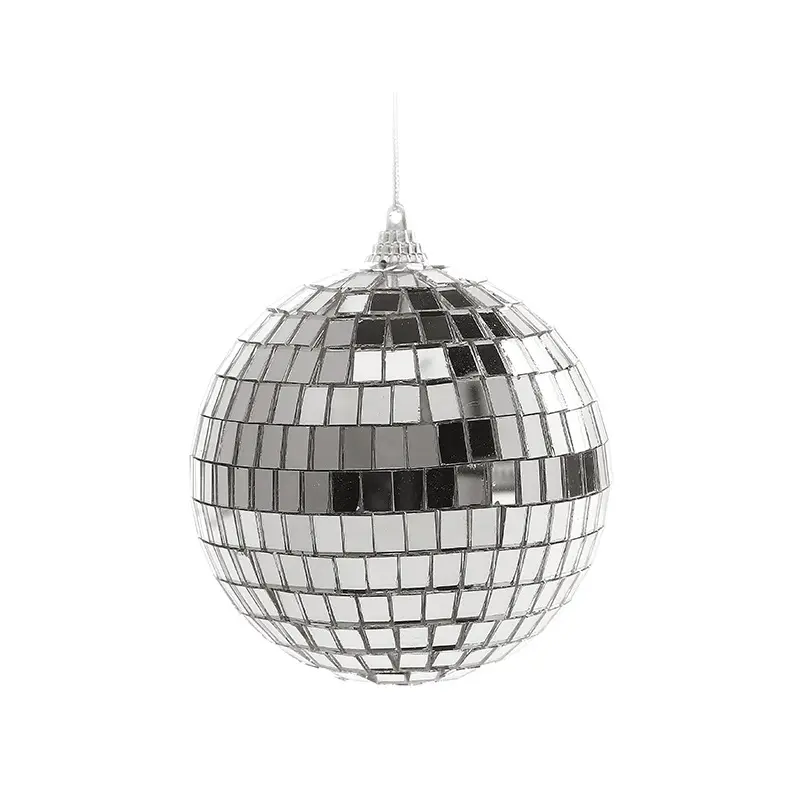 Decoración navideña de discoteca, Bola de espejo, adornos para decoración de Navidad y fiesta, venta al por mayor