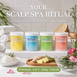 Scrub per il Cuoio Capelluto al Sale Marino 2-in-1 <span class=keywords><strong>Shampoo</strong></span> Zenzero Menta Piperita <span class=keywords><strong>Tea</strong></span> <span class=keywords><strong>Tree</strong></span> Rosa Rosmarino Acido Salicilico Antiforfora 220g Vegano OEM Personalizzato - Product Image 4