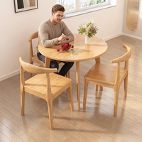 Table à manger moderne en bois massif, style nordique minimaliste, pour cuisine, café, restaurant, maison, balcon, table de loisirs, table basse, ensemble OEM ODM