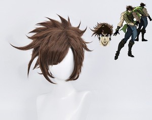 วิกผมสั้นแบบเต็มศีรษะ JOJO Wonderful Adventure Part II <span class=keywords><strong>Joseph</strong></span> <span class=keywords><strong>Joestar</strong></span> สำหรับคอสเพลย์ สีน้ำตาลเข้ม ปรับได้ ไม่ต้องใช้กาว พร้อมตาข่ายคลุมผมแบบ Rose Mesh - Product Image 1