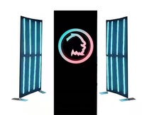 2023 nouveau tissu de tension gonflable led vidéo extérieure 360 cabine photo enceinte toile de fond écran vert support personnalisé circulaire