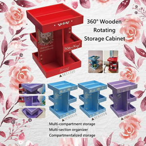 Taiwan <b>Rotating</b> Stand Wood Office Supplies <b>Rotating</b> 360-Degree Organizer Box - Product Image 4