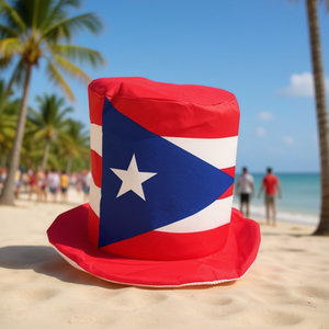 Puerto Rico Tall <b>Hat</b> 8.4X12 Polyester Character Style Party Beach Outdoor Unisex Adult <b>Hat</b> - Product Image 2