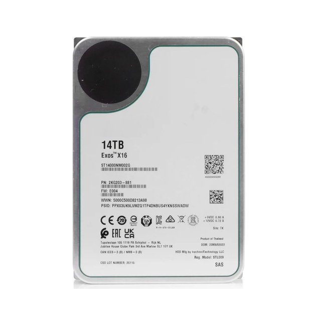 Exos X16 ST14000NM002G 14TB Enterprise HDD SAS 12Gb/s 7200RPM 256MB 3.5 Inch Server Hard Drive