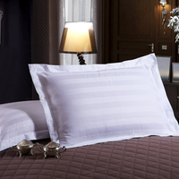 Tissu de literie en satin rayé tissé respirant, teint en fil, blanc, écologique, poids moyen 120 GSM, pour hôtel, prix de gros OEM