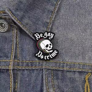 创意潮流天使十字架时尚骷髅锌合金油滴别针包衣服挂饰圣诞节国庆节万圣节 - Product Image 3