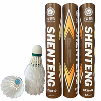 ST NO 10 Volants de badminton en plumes de canard - Volants d'entraînement sportifs professionnels - Fabrication soignée, vol stable - Idéal pour la pratique