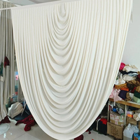 Rideau de plafond baroque en voile ajouré couleur ivoire pour décoration de salles de mariage