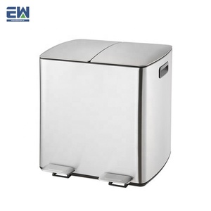 La <span class=keywords><strong>Poubelle</strong></span> De Stockage <span class=keywords><strong>2</strong></span> Compartiment <span class=keywords><strong>60L</strong></span> Corbeille/Maison Cuisine Déchets Alimentaires Compost <span class=keywords><strong>Poubelle</strong></span> De Recyclage En Acier - Product Image 2